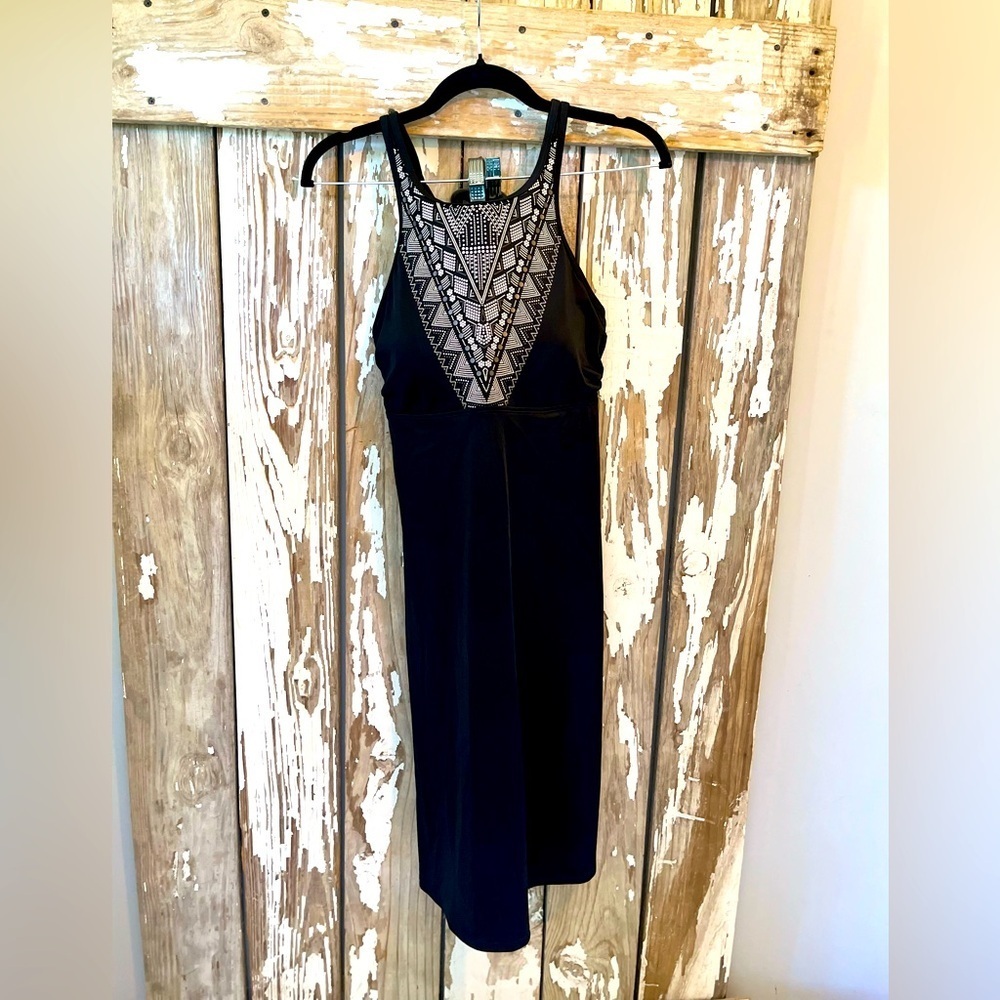 Athleta Ibeza Geo High Neck Swim Dress 38 B/C